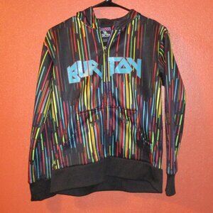 Burton Woman X Large Black Yellow Red Full Zip Graphic Long Sleeve Hooded Jacket